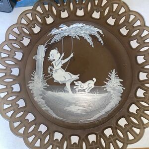 Westmoreland Mary gregory brown glass